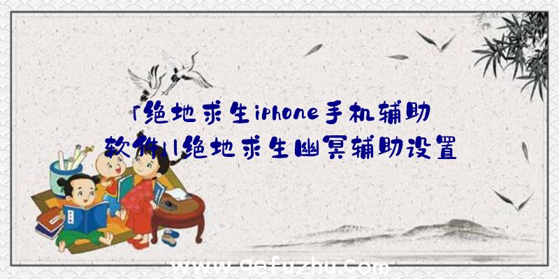 「绝地求生iphone手机辅助软件」|绝地求生幽冥辅助设置